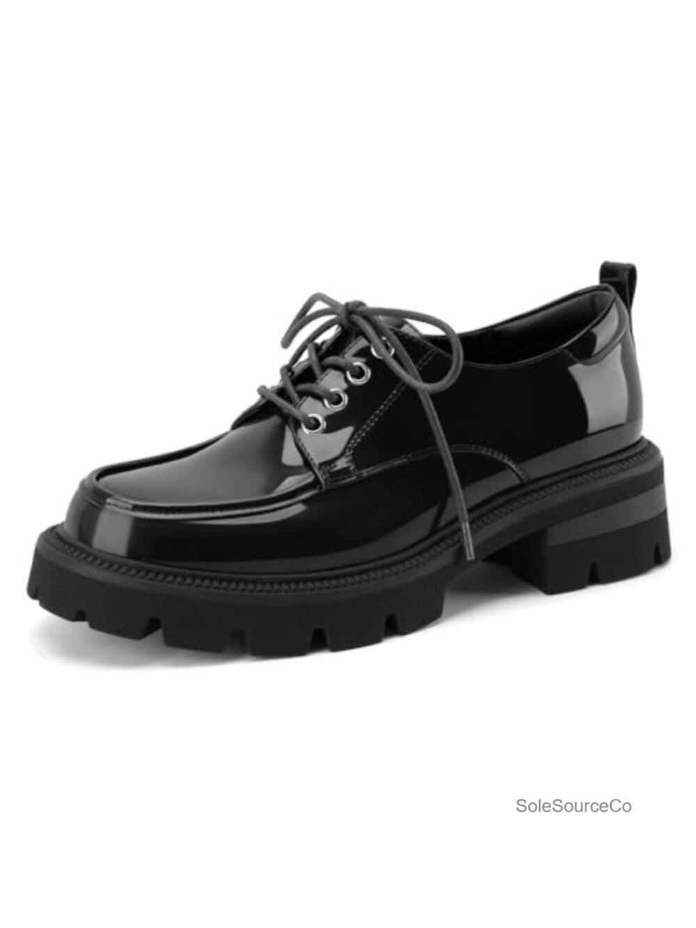 Women's Platform Chunky Heel Oxfords Lace Up Lug Sole Shoes